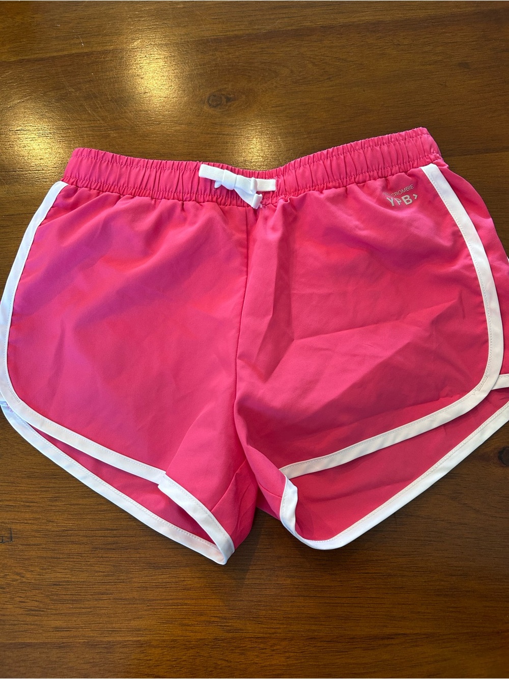 abercrombie kids Pink Athletic Shorts with White Trim